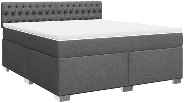 vidaXL Boxspringbett mit Matratze Dunkelgrau 180x200 cm Stoff 3285975