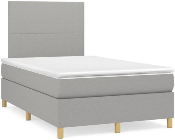 vidaXL Boxspringbett mit Matratze Hellgrau 120x190 cm Stoff 3269916