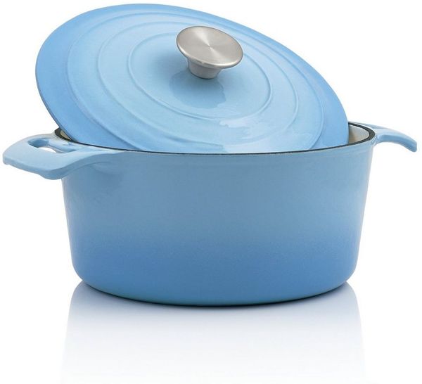 BBQ-Toro Bräter Emaillierter Gusseisen Cocotte mit Deckel, 4,0 Liter - Ø 24 cm, Gusseisen (1-tlg), Induktionsgeeignet