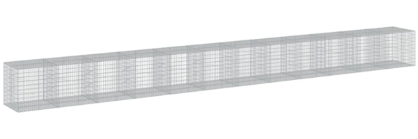 vidaXL Gabione mit Deckel 1200x100x100 cm Verzinktes Eisen 3295212