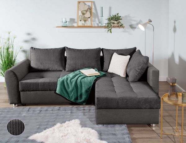 COLLECTION AB Ecksofa Jana L-Form, inkl. Bettfunktion,Bettkasten und Bonnelfederkern