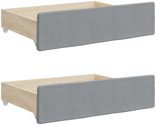 vidaXL Tagesbett Ausziehbar mit Schubladen Hellgrau 100x200 cm Stoff 3197467 Bild 9