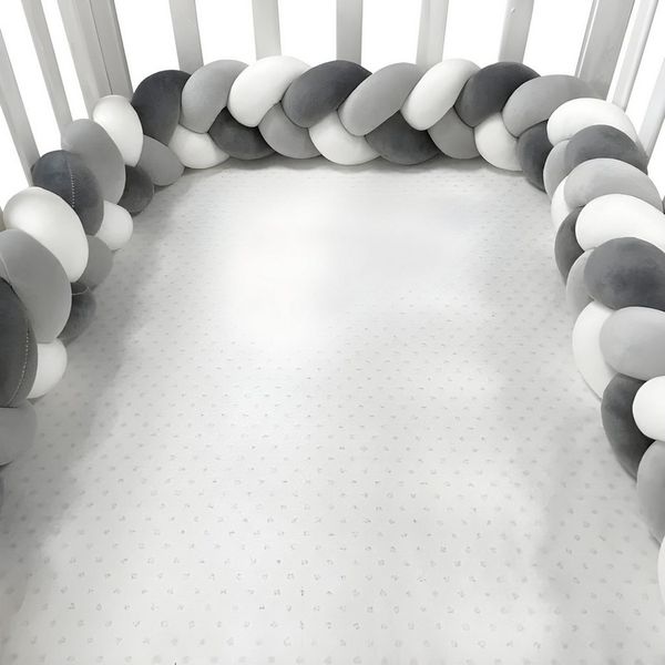Norvéa Home Nestchenschlange Bettschlange geflochten, Baby Nest, Bettumrandung Baby Bett, 2m, Babynest engmaschig geflochten, Nestchenschlange für Ihr Babybett