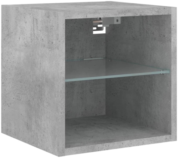 vidaXL TV-Wandschrank mit LED-Leuchten, Holzwerkstoff, 30 x 28,5 x 30 cm, Betongrau