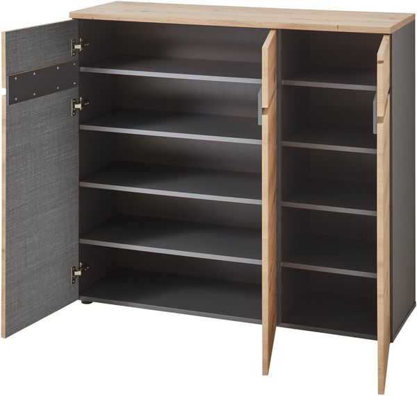 Schuhschrank MEMPHIS 3-türig Artisan Eiche Graphit Nachbildung Bild 3