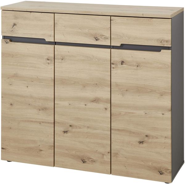 Schuhschrank MEMPHIS 3-türig Artisan Eiche Graphit Nachbildung
