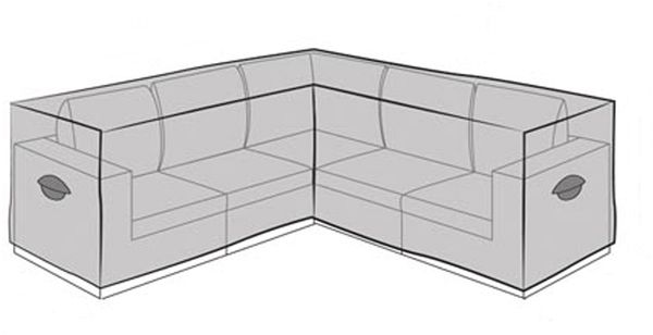 Wetterfeste Schutzhülle Abdeckung für L-förmiges Garten Lounge Set, Polyester grau, 215 x 215 x 85 cm Bild 3