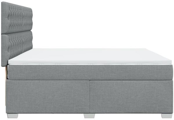 vidaXL Boxspringbett mit Matratze Hellgrau 180x200 cm Stoff 3290574 Bild 9