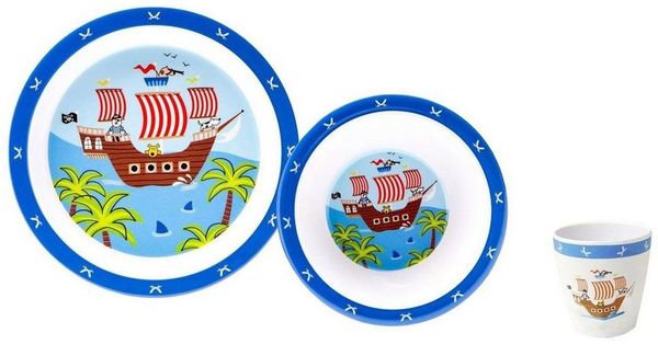 mitienda Kindergeschirr-Set Kindergeschirrset, Piratenabenteuer 3tlg.
