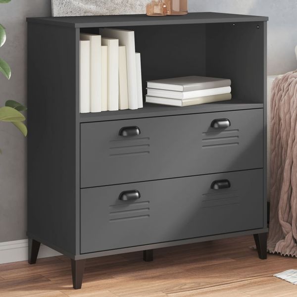 Bücherschrank, Bücherregal VIKEN Anthrazit 80 x 40 x 90 cm Holzwerkstoff