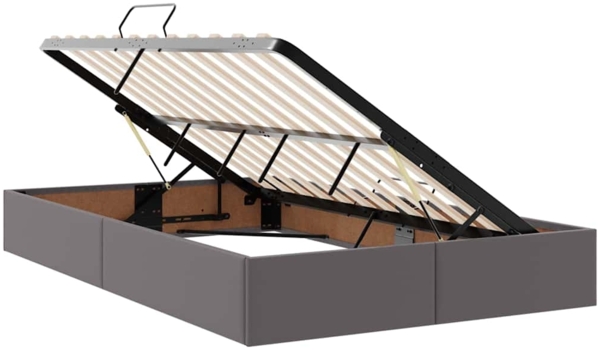 vidaXL Aufbewahrungsbett mit Matratze Grau 120x200 cm Kunstleder 3370160 Bild 5