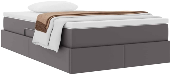 vidaXL Aufbewahrungsbett mit Matratze Grau 120x200 cm Kunstleder 3370160 Bild 2