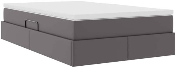 vidaXL Aufbewahrungsbett mit Matratze Grau 120x200 cm Kunstleder 3370160 Bild 4