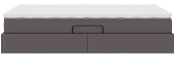 vidaXL Aufbewahrungsbett mit Matratze Grau 120x200 cm Kunstleder 3370160 Bild 8
