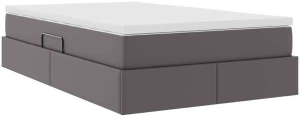 vidaXL Aufbewahrungsbett mit Matratze Grau 120x200 cm Kunstleder 3370160 Bild 9