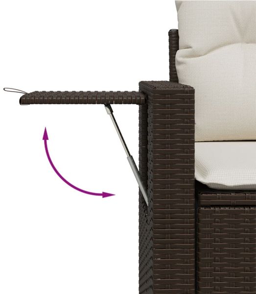 vidaXL 9-tlg. Garten-Sofagarnitur mit Kissen Braun Poly Rattan 3220642 Bild 3