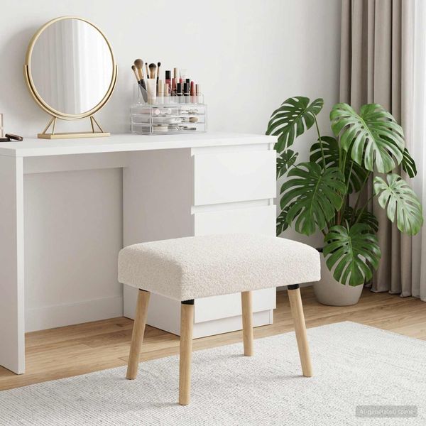 vidaXL Bank Uni Creme 60 x 40 x 45 cm Bouclé 42038400