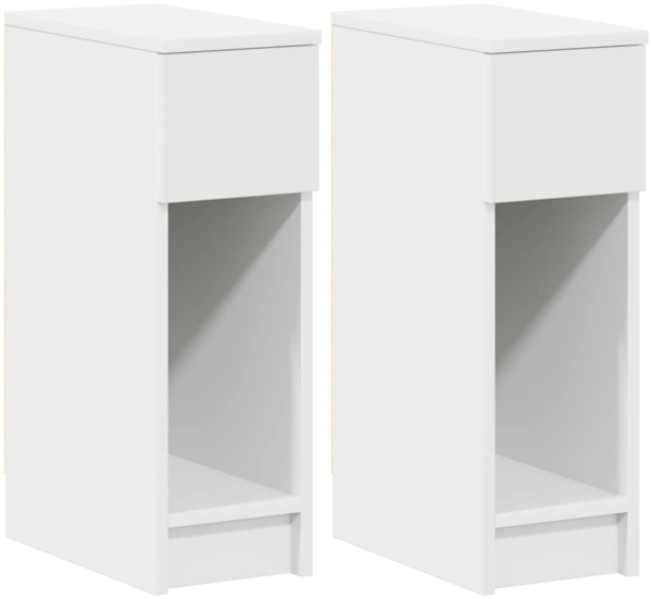 vidaXL Nachttische mit Schublade 2 Stk. Weiß 20x36x60 cm 858696