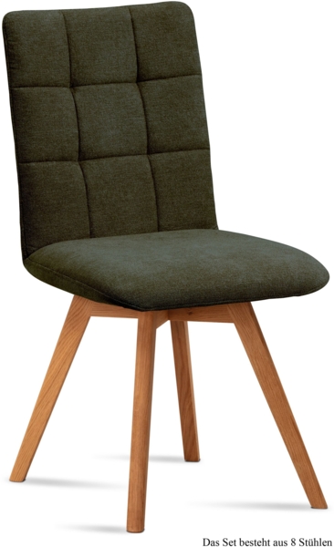 Esszimmerstuhl (8er-Set) Dinny 47x91x60 Eiche geölt/Khaki