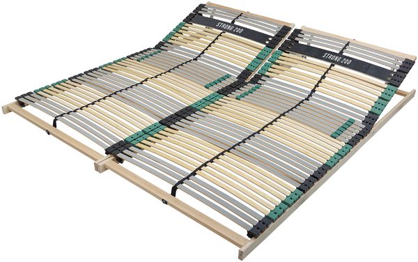 Lattenrost 160x200 extra stabil, bis 200Kg belastbar, Kopfteil verstellbar, 42 Latten,2x 7 Zonen Lattenrost 80x200, Made in Germany