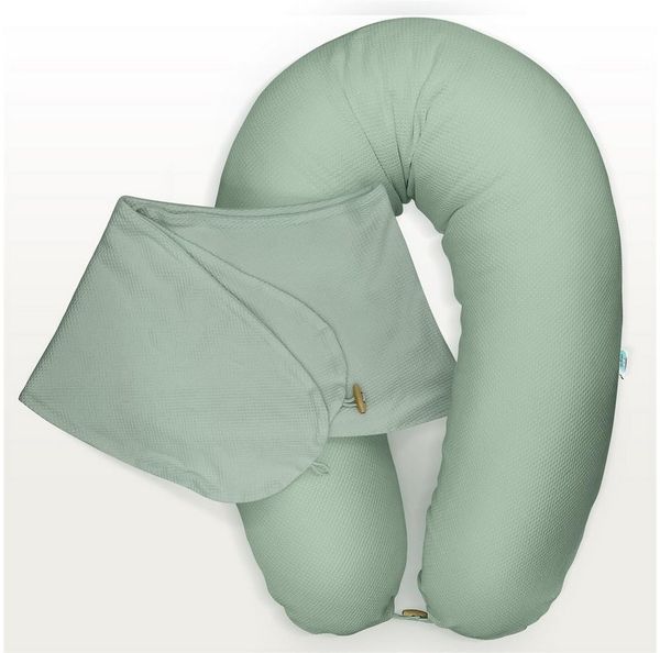 sei Design Stillkissenbezug 100% Baumwolle passend für Stillkissen XXL, Bezug für Schwangerschaftskissen, Seitenschläferkissen 190x30 cm, mit Reißverschluss, waschbar und Schadstoffgeprüft