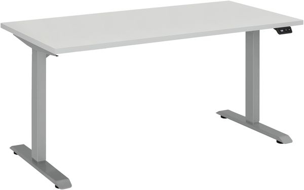 Schreibtisch >e-desk< in platingrau/alu - 160x72x80 (B/H/T) elektrisch verstellbar Bild 2