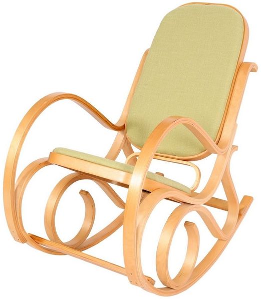 MCW Schaukelstuhl Gallarate, Retro-Design, Stabiles Gestell, Weiche Polsterung, Schaukelfunktion