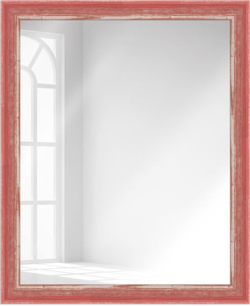 WANDStyle Wandspiegel H640 aus Massivholz in Rot 56 x 106 cm im Stil Shabby-Chic Bild 2