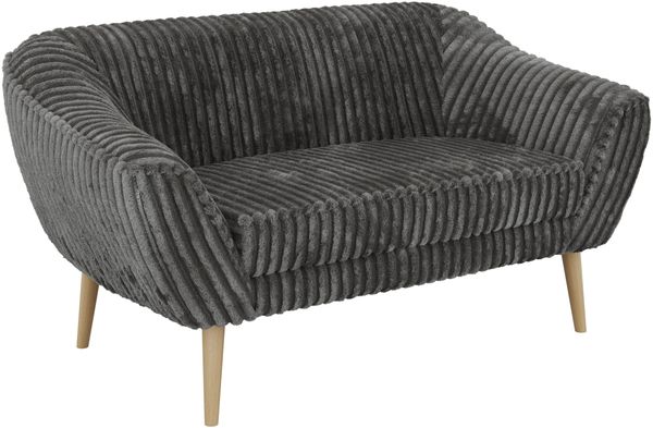 Polstersofa PIRS 2 Skandinavisches Sofa 2-Sitzer, Sofa mit Wellenfederung, Breite 140 cm, Buche Füße Hoher Sitzkomfort - Grau Cord Bild 8