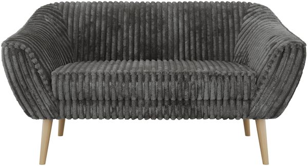 Polstersofa PIRS 2 Skandinavisches Sofa 2-Sitzer, Sofa mit Wellenfederung, Breite 140 cm, Buche Füße Hoher Sitzkomfort - Grau Cord Bild 7