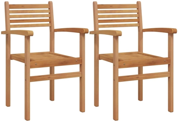 vidaXL Garten Stapelstühle 2 pcs Braun 55.5 x 55.5 x 90 cm 42002314