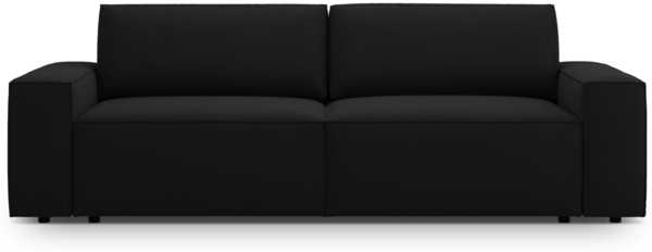 Micadoni Schlafsofa Jodie 3-Sitzer Strukturierter Stoff Schwarz