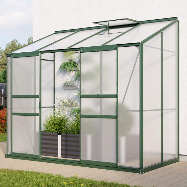 Vitavia Anlehn-Gewächshaus "Styx 3300", smaragd, 3,3 m²,4 mm HKP