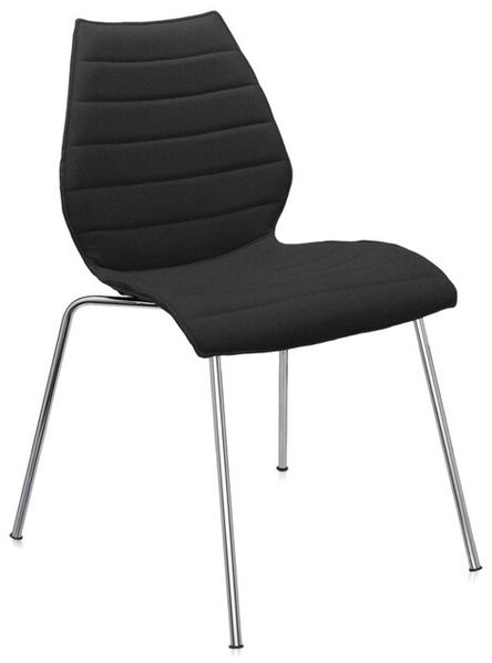 Kartell Maui Soft Sessel, Stahl, Nylon, schwarz, 56 x 85 x 55 cm