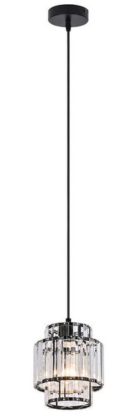 ZMH Pendelleuchte 1 Flammig E27 Hängelampe Esstisch Kristall Schwarz Pendellampe, ohne Leuchtmittel, Modern Pendellampe Höhenverstellbar H 143cm für Küche & Esszimmer Bild 2