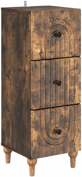vidaXL Schubladenschrank Geräucherte Eiche 33 x 34,5 x 90 cm 894160