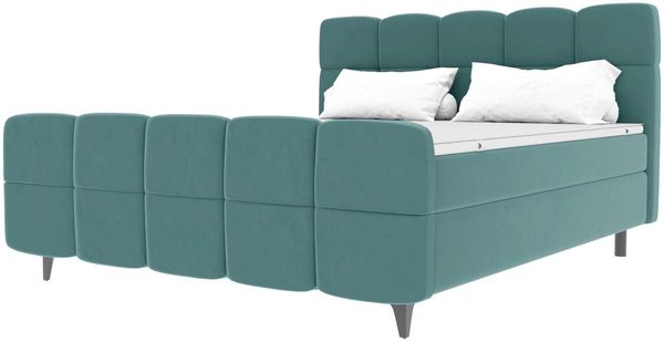 Boxspringbett Luna - Samtstoff - pastelltürkis - 180x200 cm
