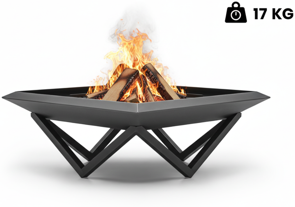 Firesheet Feuerschale Schwarz – Feuerstelle aus Stahl, 77 × 77 × 32 cm, 17 kg
