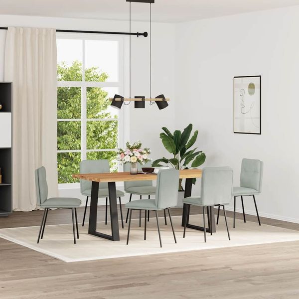 vidaXL Esszimmerstühle 6 Stk. Hellgrau Samt 3315679