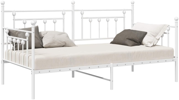 vidaXL Tagesbettrahmen Weiß 90 x 190 cm Stahl 42002672