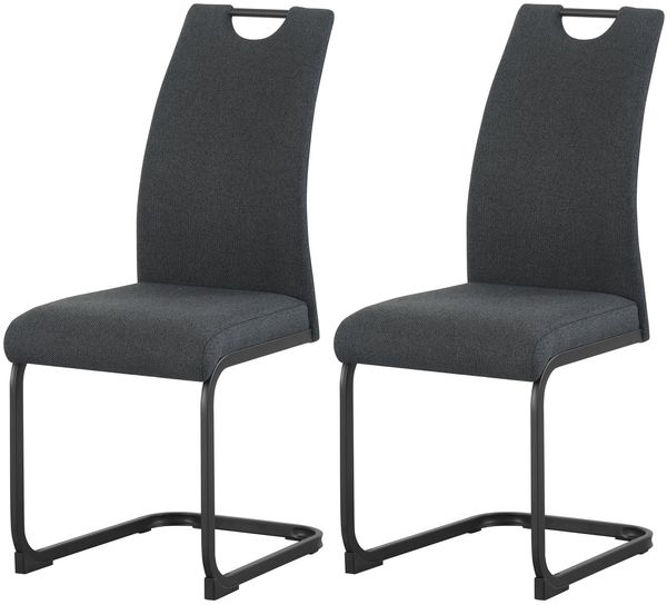 Schwinger-Stuhl 2er Set Kairo Stühle in Anthrazit - gemütliches Design - B/H/T: 43x98x59 cm