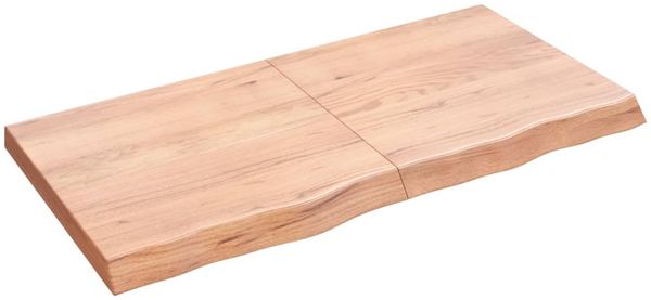 vidaXL Tischplatte Hellbraun 120x60x(2-6)cm Massivholz Eiche Behandelt 3156376