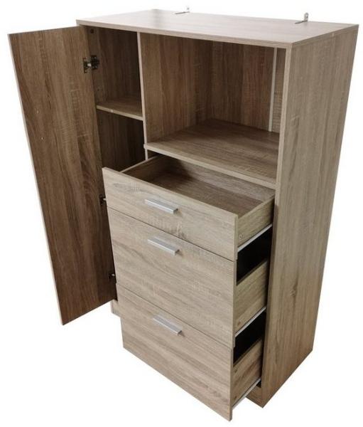 HTI-Living Hochschrank Küchenschrank Sonoma Blanca L (Stück, 1-St, 1 Küchenschrank) Mehrzweckschrank Mikrowellenschrank Bild 2