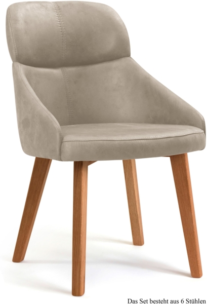 Esszimmerstuhl (6er-Set) Dasya 52x82x63 Eiche geölt/Natur