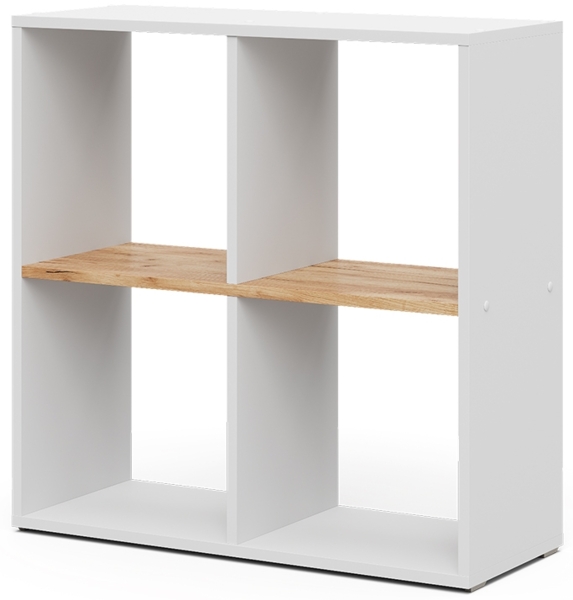 Raumteiler Tetra Weiß/Goldkraft Eiche 72 x 72.6 cm Vicco