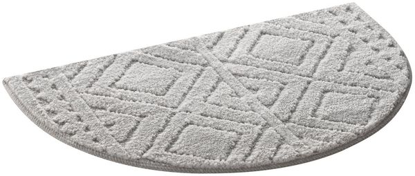 OTTO home Badematte Louvres, Badvorleger, Badezimmer Teppich, Duschvorleger, Höhe 10 mm, rutschhemmend beschichtet, schnell trocknend, Polyester, halbrund, Badteppich, Uni Farben, Hoch-Tief Effekt, Boho-Style