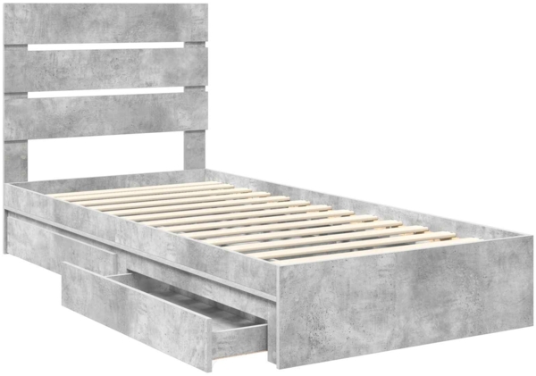 vidaXL Aufbewahrungsbett Beton Grau 90x200 cm Holzwerkstoff 3411925 Bild 4