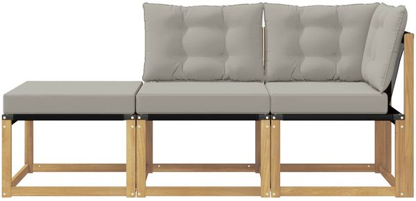 vidaXL Sectional Sofa Einheiten mit Kissen 3 Stück Weiß 901630 Bild 6