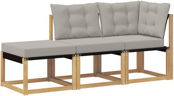 vidaXL Sectional Sofa Einheiten mit Kissen 3 Stück Weiß 901630 Bild 2