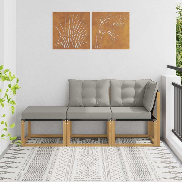 vidaXL Sectional Sofa Einheiten mit Kissen 3 Stück Weiß 901630